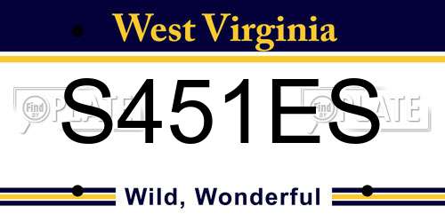 S451ES West Virginia License Plate