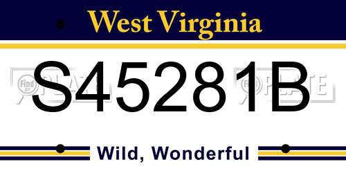 S45281B West Virginia License Plate
