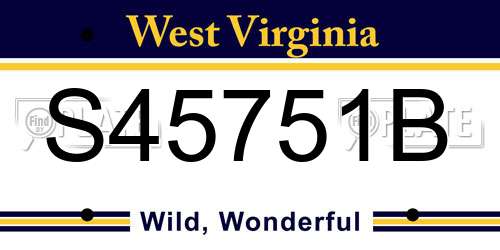 S45751B West Virginia License Plate