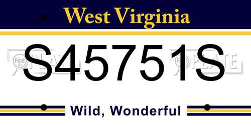 S45751S West Virginia License Plate
