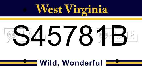 S45781B West Virginia License Plate