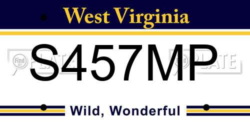 S457MP West Virginia License Plate