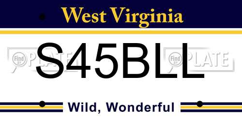 S45BLL West Virginia License Plate
