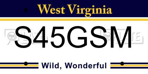 S45GSM West Virginia License Plate