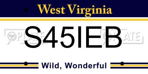 S45IEB West Virginia License Plate