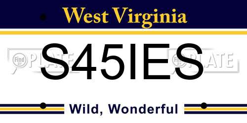 S45IES West Virginia License Plate