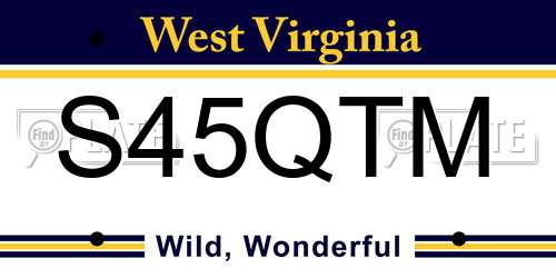 S45QTM West Virginia License Plate