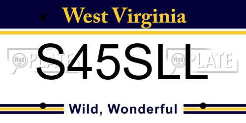 S45SLL West Virginia License Plate