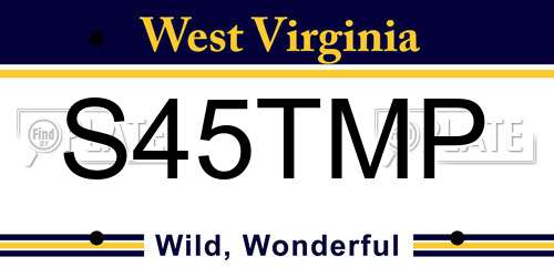 S45TMP West Virginia License Plate