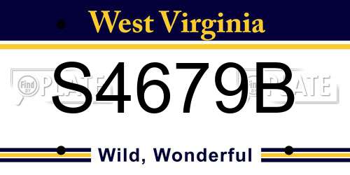 S4679B West Virginia License Plate