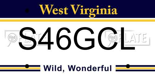 S46GCL West Virginia License Plate