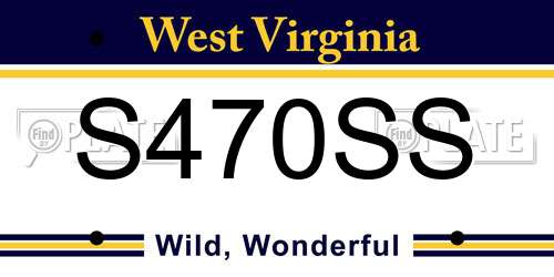 S470SS West Virginia License Plate