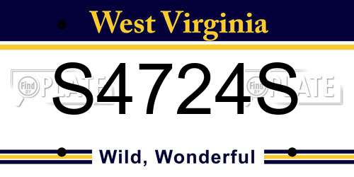 S4724S West Virginia License Plate