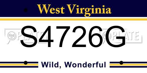 S4726G West Virginia License Plate