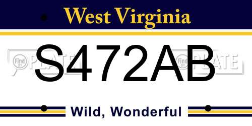 S472AB West Virginia License Plate