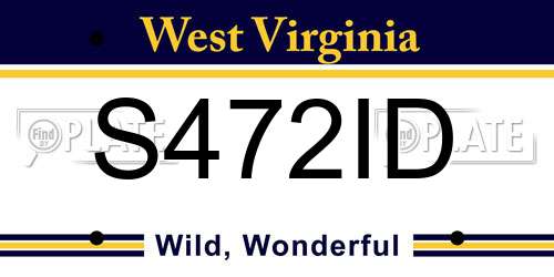 S472ID West Virginia License Plate
