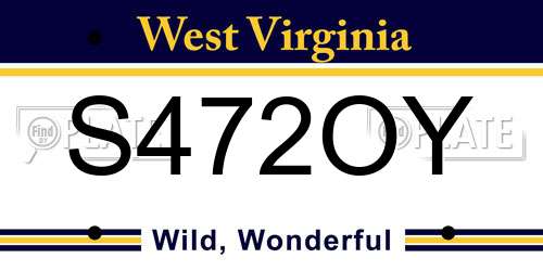S472OY West Virginia License Plate