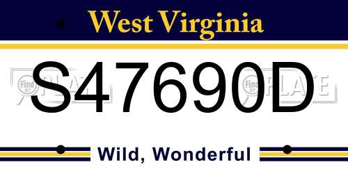 S47690D West Virginia License Plate