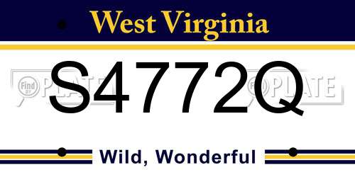 S4772Q West Virginia License Plate