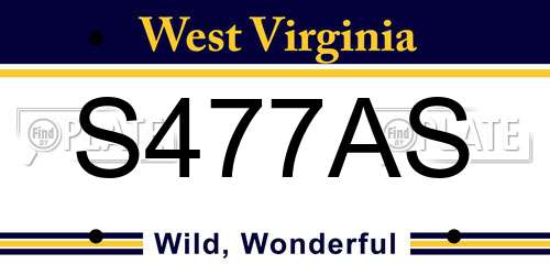 S477AS West Virginia License Plate