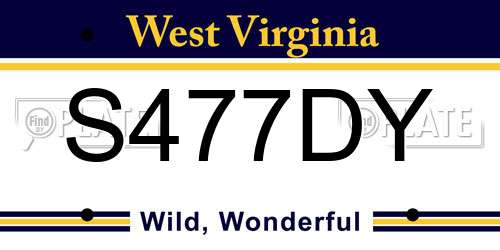 S477DY West Virginia License Plate