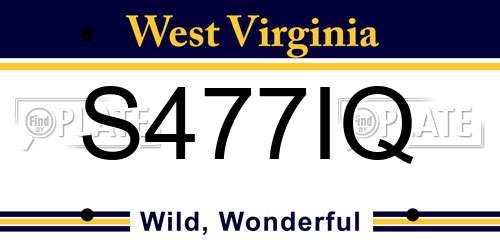 S477IQ West Virginia License Plate