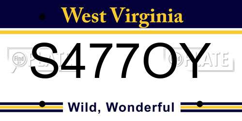 S477OY West Virginia License Plate