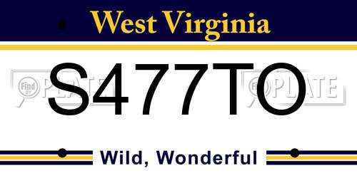 S477TO West Virginia License Plate