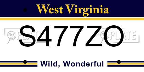 S477ZO West Virginia License Plate