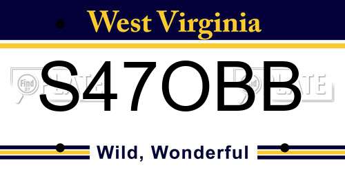 S47OBB West Virginia License Plate
