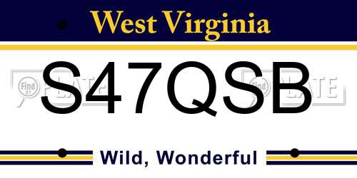 S47QSB West Virginia License Plate