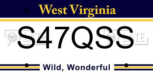 S47QSS West Virginia License Plate