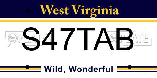 S47TAB West Virginia License Plate