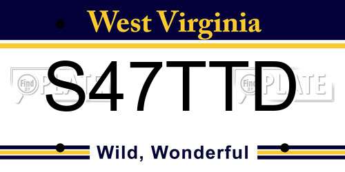 S47TTD West Virginia License Plate