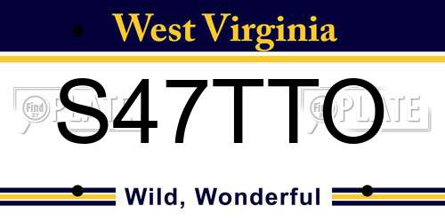 S47TTO West Virginia License Plate