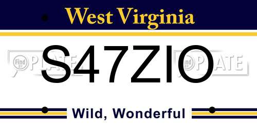 S47ZIO West Virginia License Plate