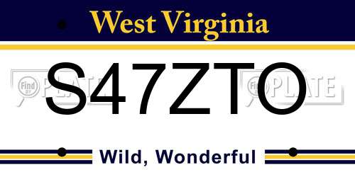 S47ZTO West Virginia License Plate