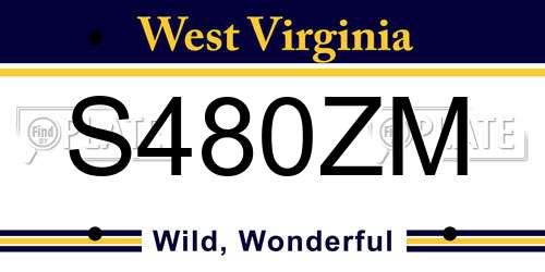 S480ZM West Virginia License Plate
