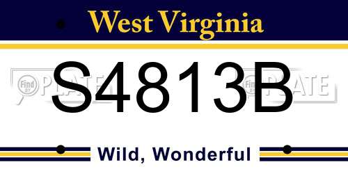 S4813B West Virginia License Plate