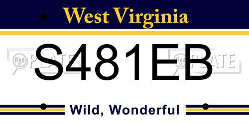 S481EB West Virginia License Plate