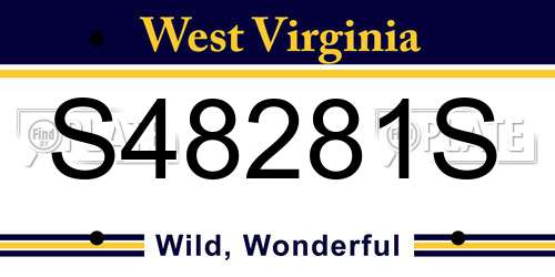 S48281S West Virginia License Plate