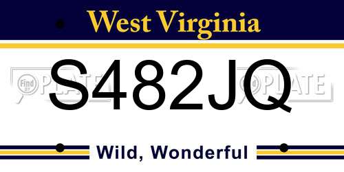 S482JQ West Virginia License Plate