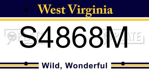 S4868M West Virginia License Plate