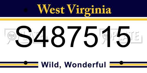 S487515 West Virginia License Plate