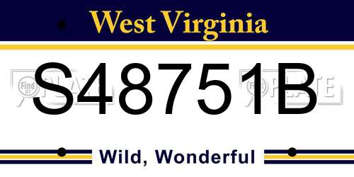 S48751B West Virginia License Plate