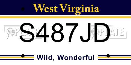 S487JD West Virginia License Plate