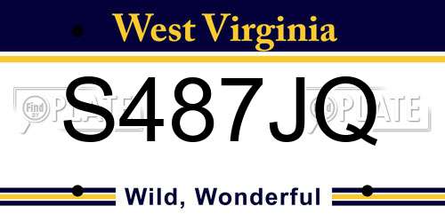 S487JQ West Virginia License Plate