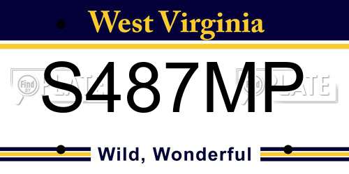 S487MP West Virginia License Plate