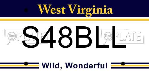 S48BLL West Virginia License Plate