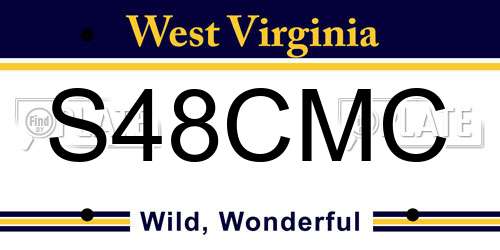 S48CMC West Virginia License Plate